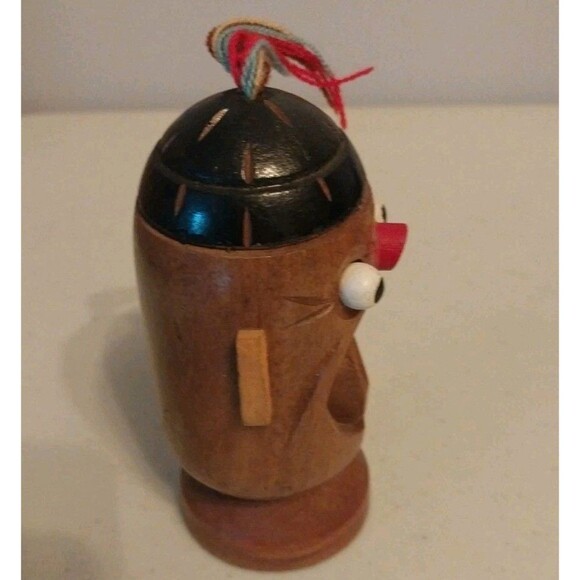 Vintage Japan Wood Hand Carved Nut Cracker Crackerjack Hand Painted Whimsical - Picture 6 of 12